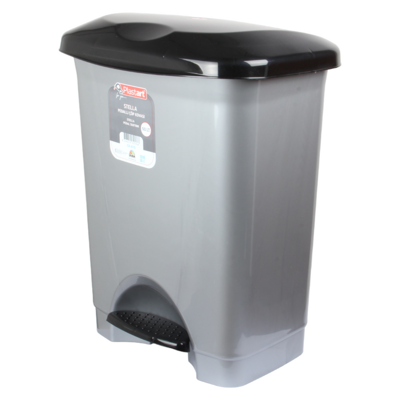 50L Plastic Kitchen Pedal Bin with INNER Bucket. Foot Recycling Dustbin.