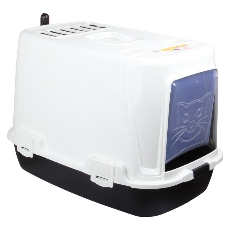 Pet Hooded Litter Tray Box with Scoop. Carbon Filter Litter Box.