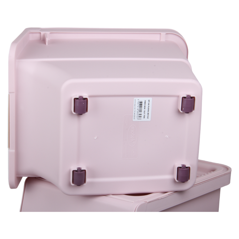 Large Stacking Pick Bin. Wheeled Box with Front Lid. (Set of 3 x 33L)