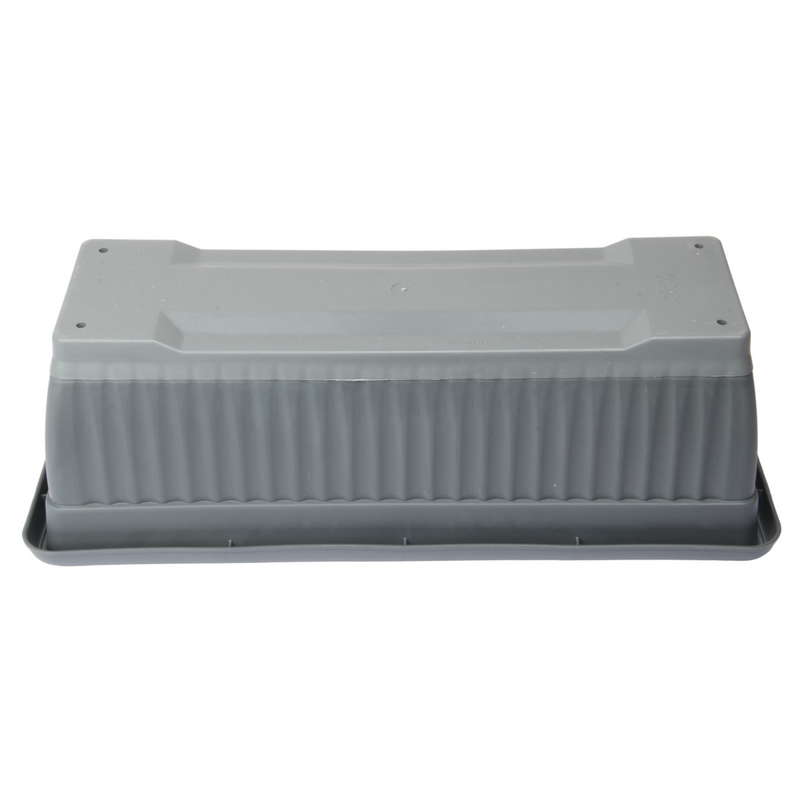 Rectangular Flower Pot with Drip Tray. (51cm) Garden Flower Planter Box. (Grey)