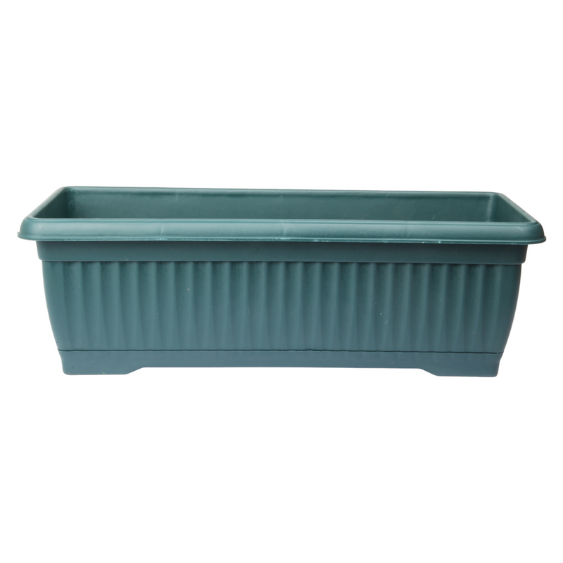 Rectangular Flower Pot with Drip Tray. (51cm) Garden Flower Planter Box. (Green)