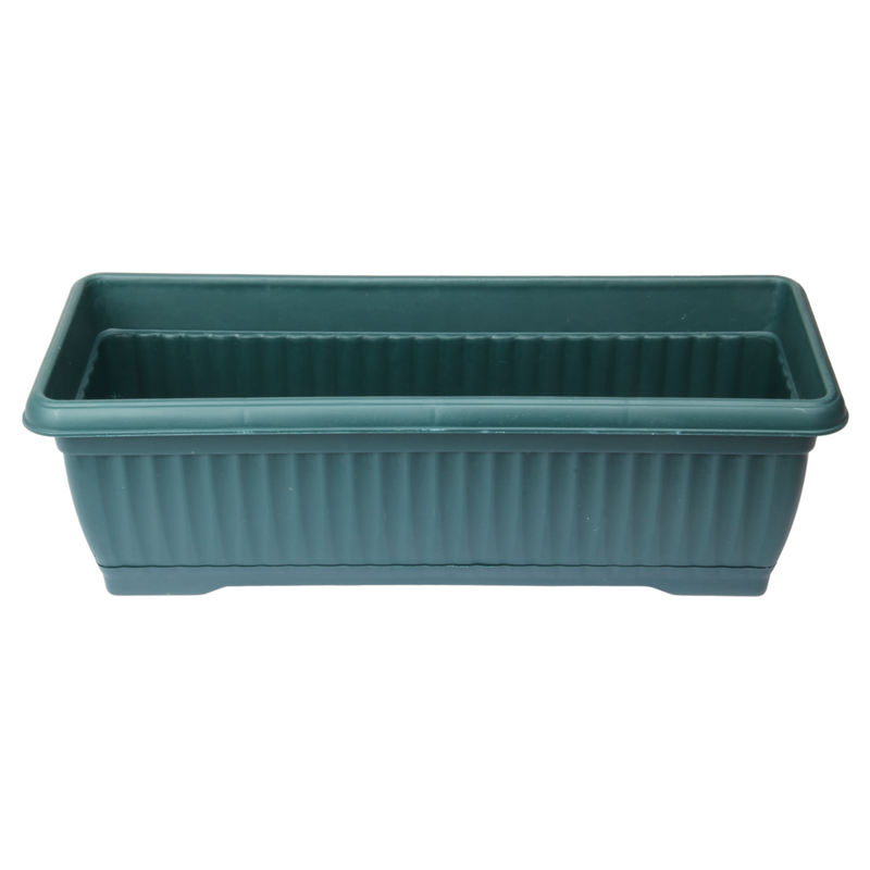 Rectangular Flower Pot with Drip Tray. (51cm) Garden Flower Planter Box. (Green)