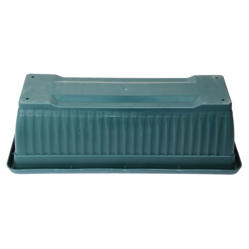 Rectangular Flower Pot with Drip Tray. (51cm) Garden Flower Planter Box. (Green)