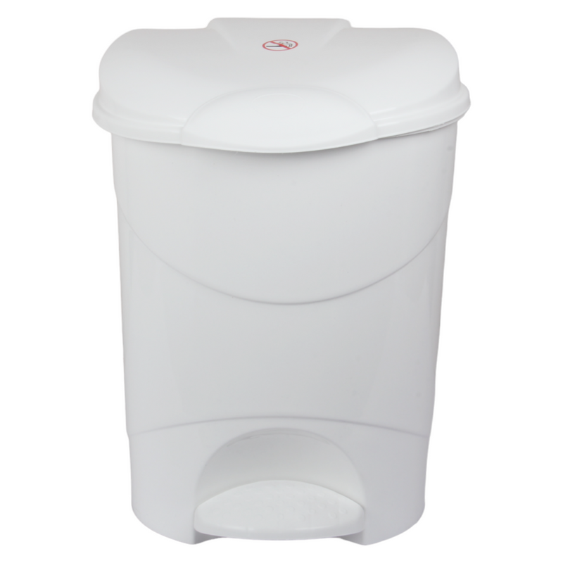 19L Round Kitchen Pedal Bin with Inner Bucket. Foot Operated Waste Bin. (White)