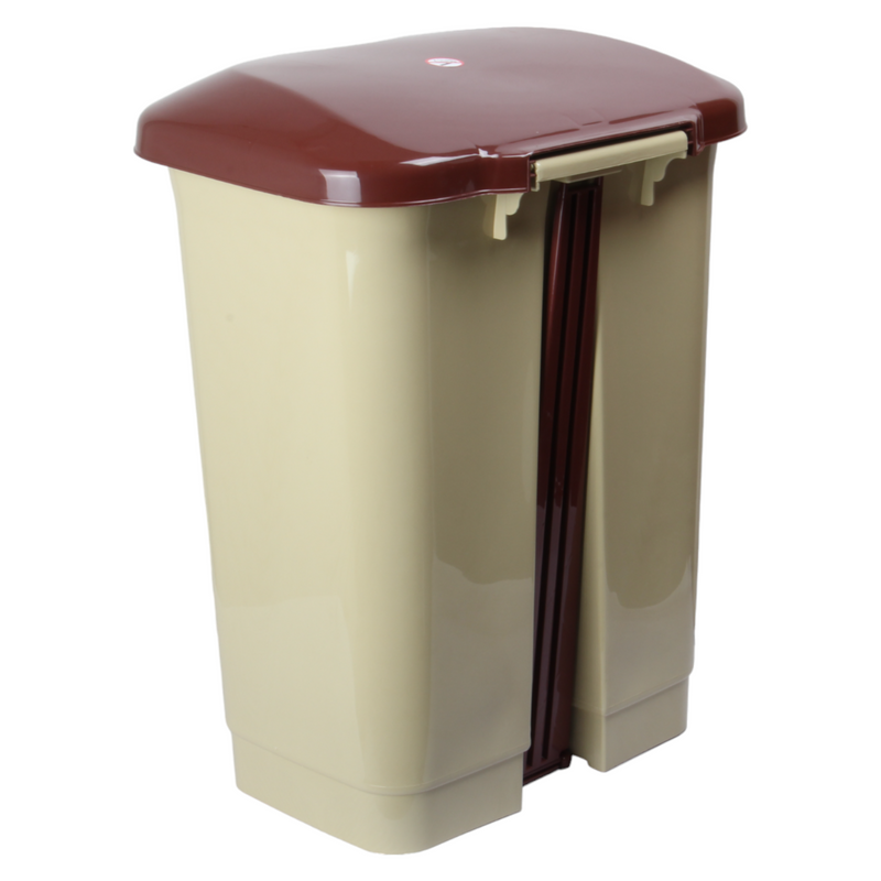 50L Plastic Kitchen Pedal Bin with INNER Bucket. Foot Recycling Dustbin.
