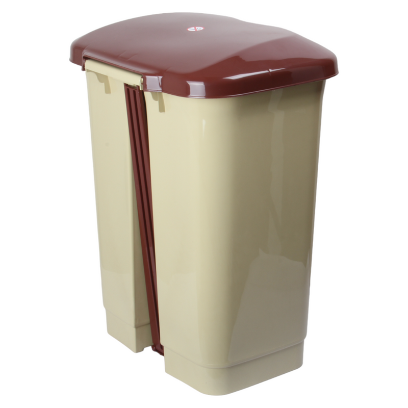 50L Plastic Kitchen Pedal Bin with INNER Bucket. Foot Recycling Dustbin.