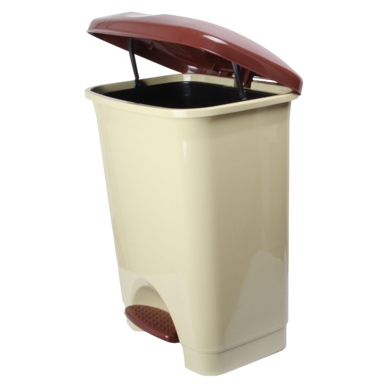 50L Plastic Kitchen Pedal Bin with INNER Bucket. Foot Recycling Dustbin.