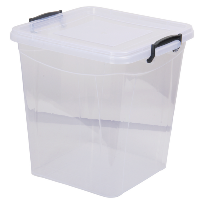 11L Food Storage Box with Lid. Clear Plastic Pantry Container.