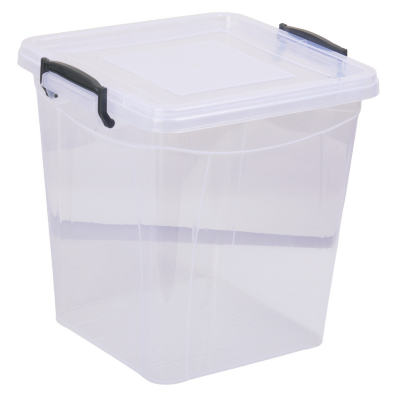11L Food Storage Box with Lid. Clear Plastic Pantry Container.