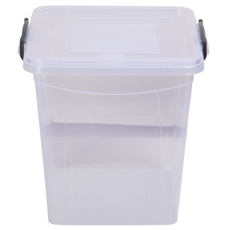 11L Food Storage Box with Lid. Clear Plastic Pantry Container.