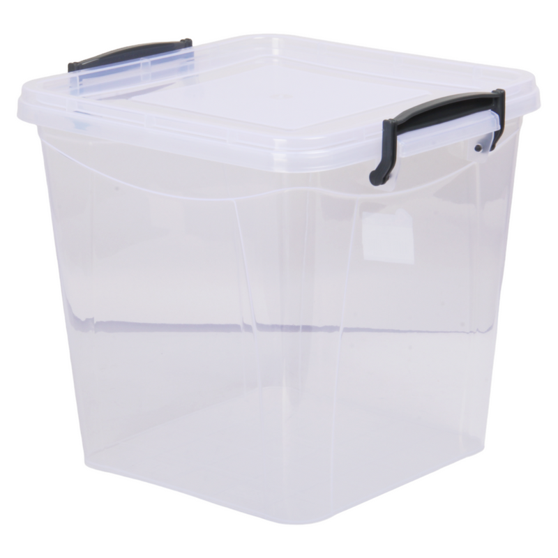 15L Food Storage Box with Lid. Clear Plastic Pantry Container.