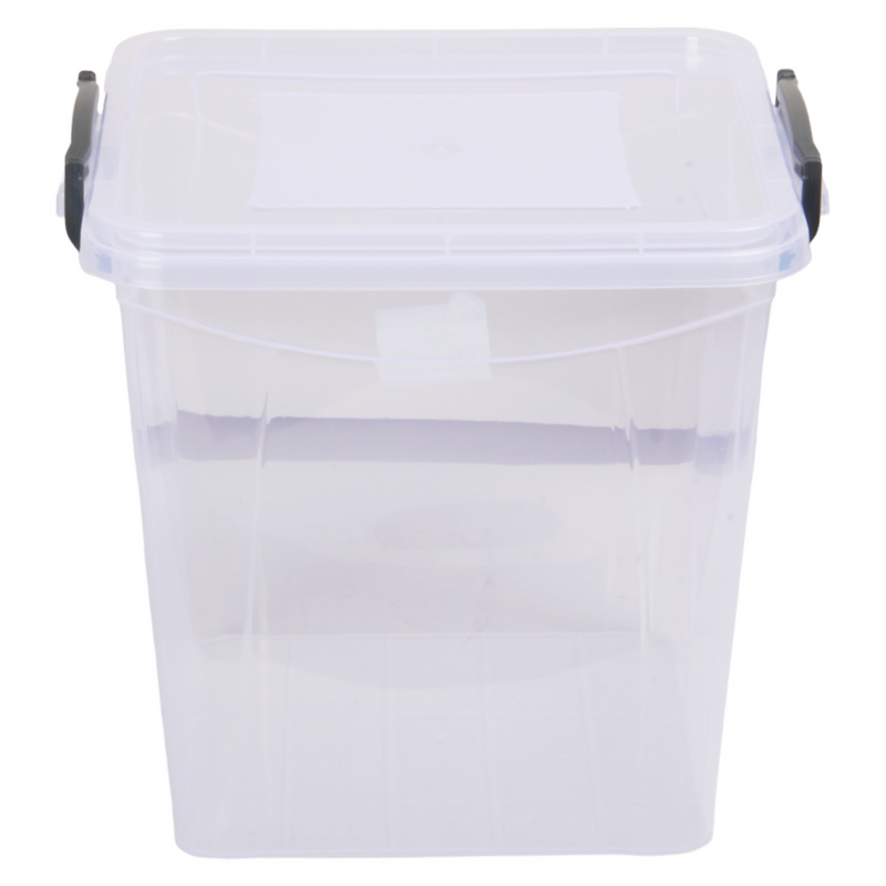15L Food Storage Box with Lid. Clear Plastic Pantry Container.