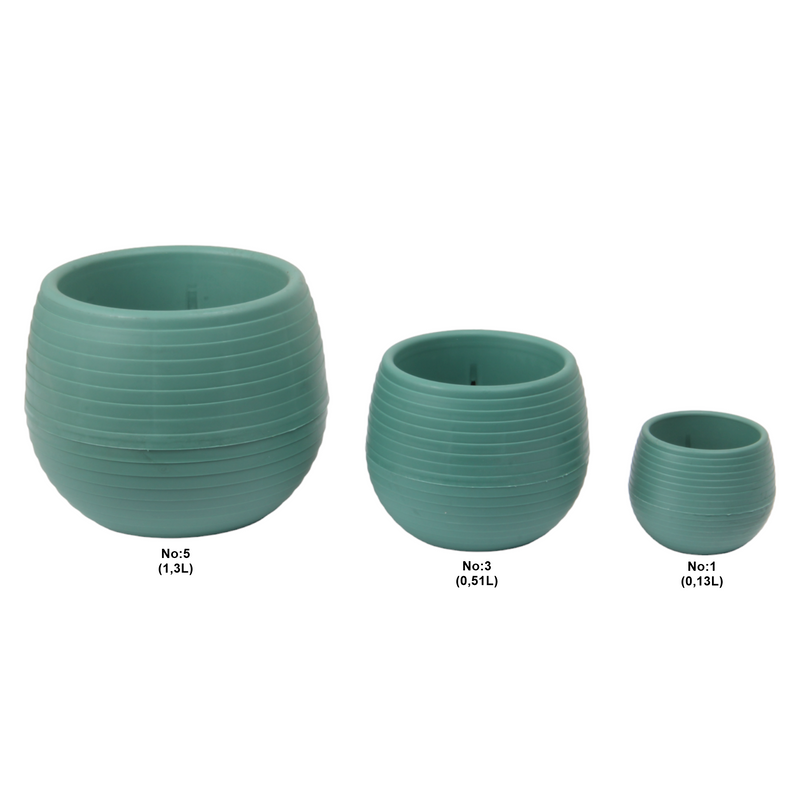 Mini Round Flower Pot. Succulent, Cactus Flower Planter. Desktop Pot. (Green)