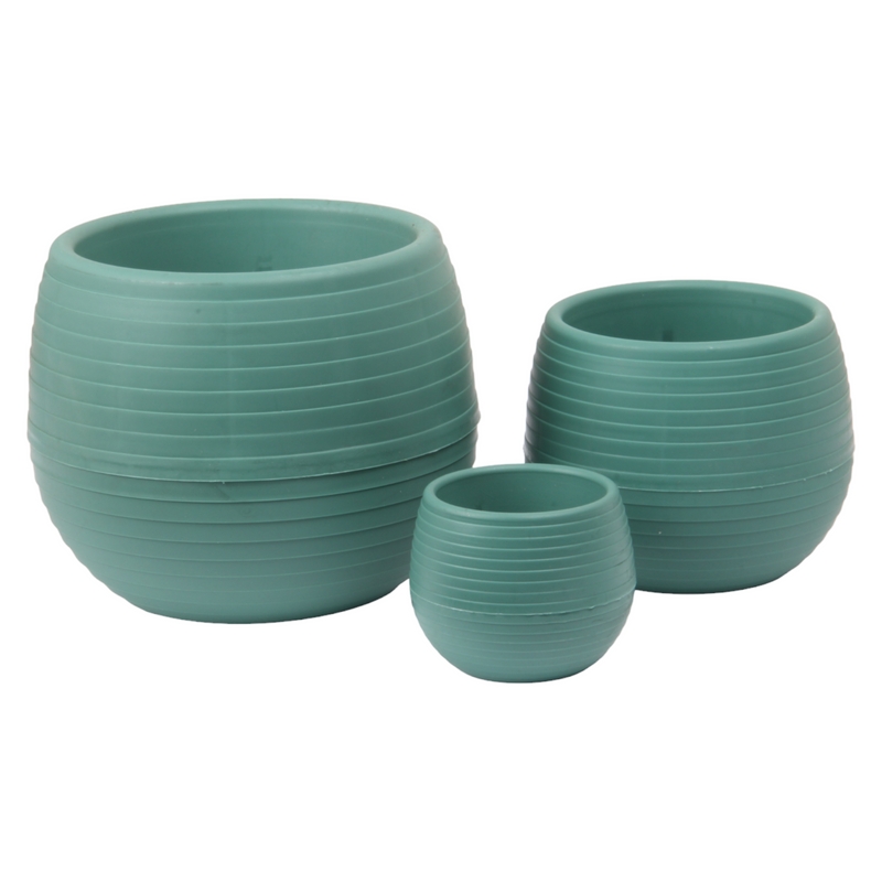 Mini Round Flower Pot. Succulent, Cactus Flower Planter. Desktop Pot. (Green)