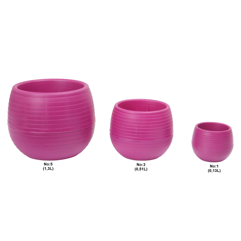 Mini Round Flower Pot. Succulent, Cactus Flower Planter. Desktop Pot. (Fuchsia)