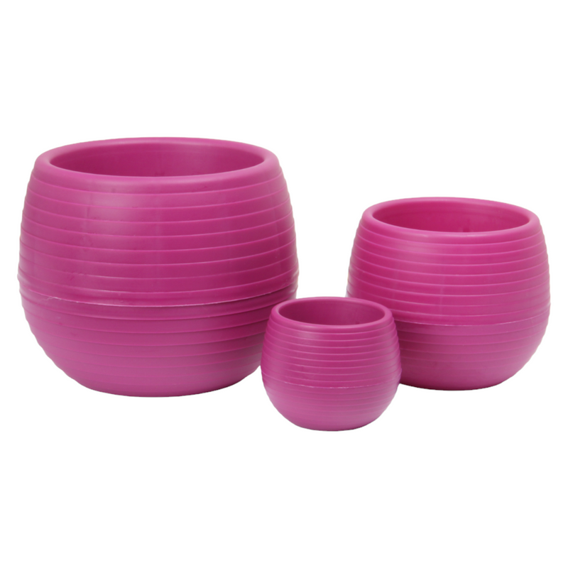 Mini Round Flower Pot. Succulent, Cactus Flower Planter. Desktop Pot. (Fuchsia)
