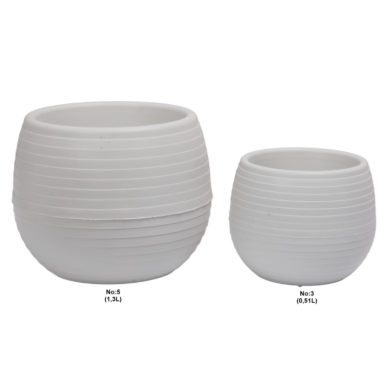 Mini Round Flower Pot. Succulent, Cactus Flower Planter. Desktop Pot. (White)