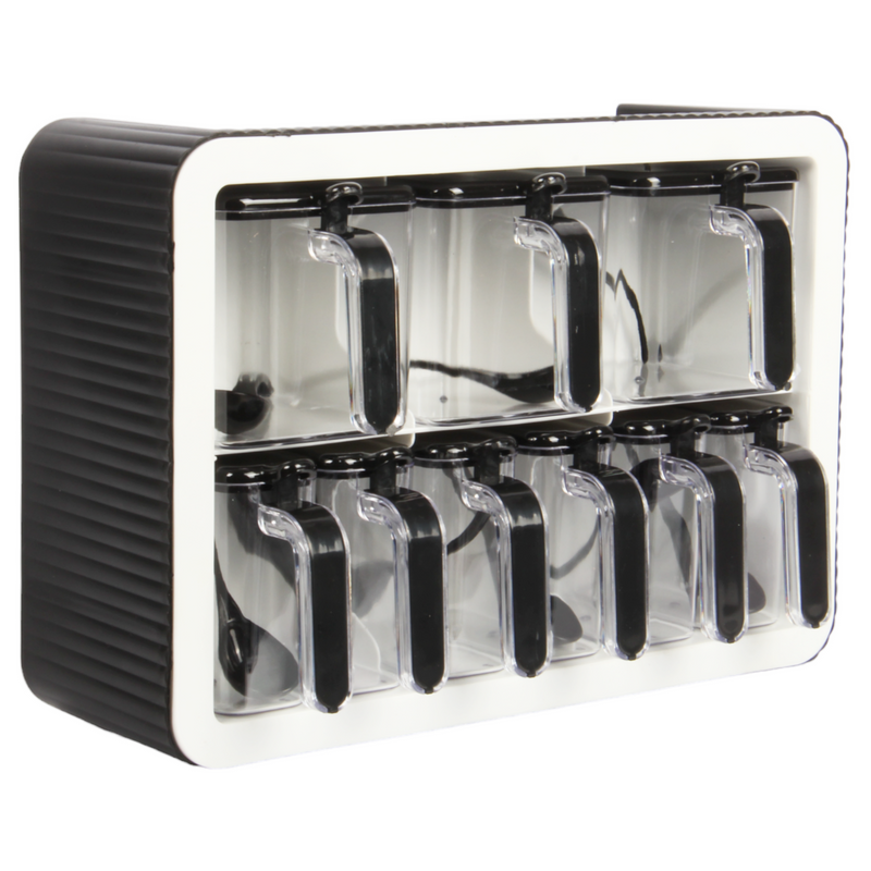 9pcs Spice Jar. Seasoning Box. Wall Mounted or Adhesive Herb Spices Storage.