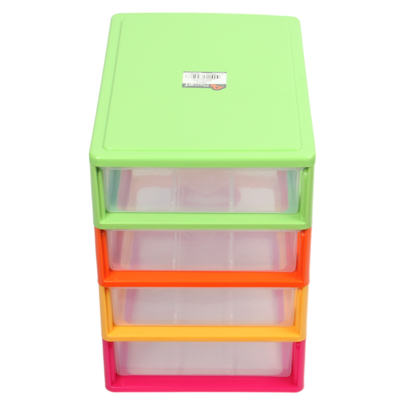 4 Tier Drawer Storage Unit. Transparent Desktop Drawer.