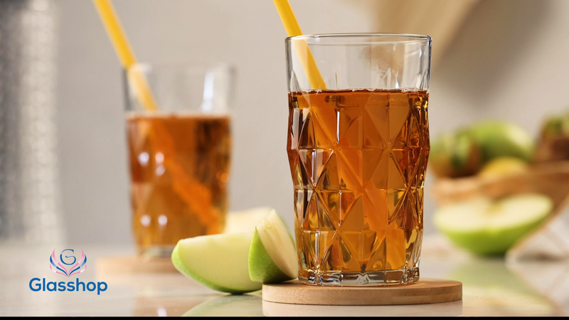 Highball Tumbler Drinking Glasses. Retro Style Drinking Glass.(Set of 6) 460 ml.