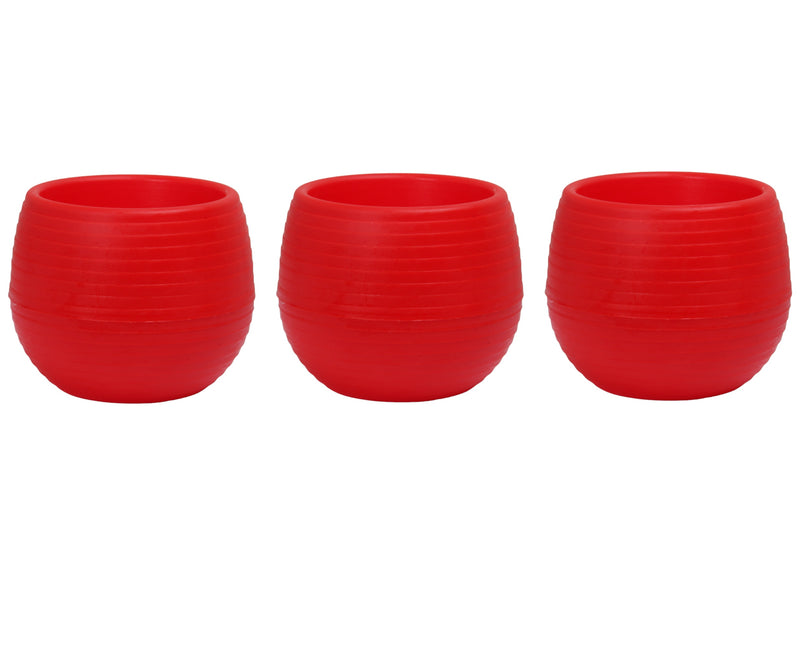 Mini Round Flower Pot. Succulent, Cactus Flower Planter. Desktop Pot. (Red)