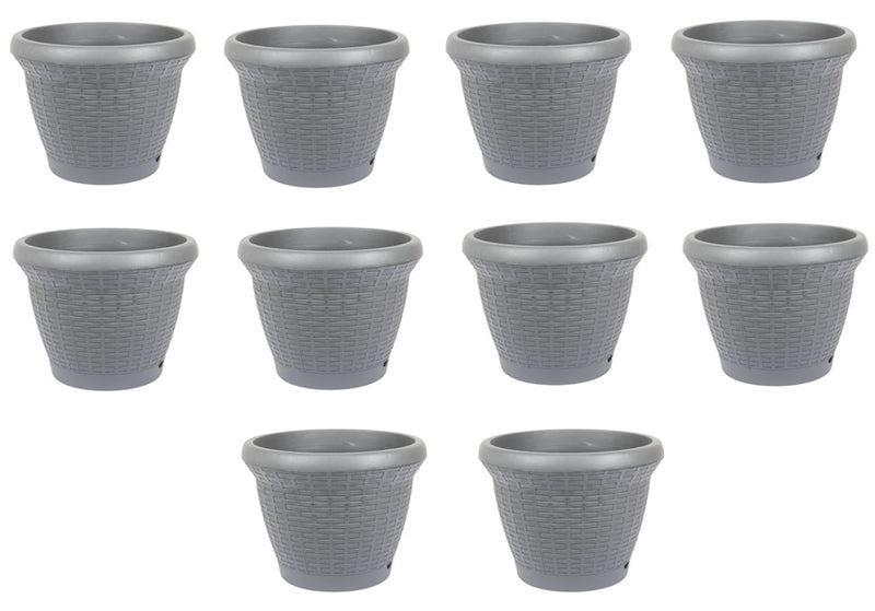 Round Rattan Style Flower Pots. (25L)