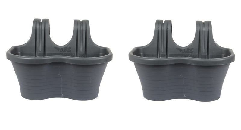 2x Hanging Balcony Flower Pots. (6.5L)