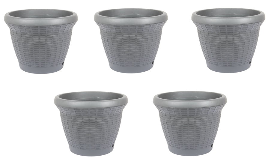 Round Rattan Style Flower Pots. (42L)