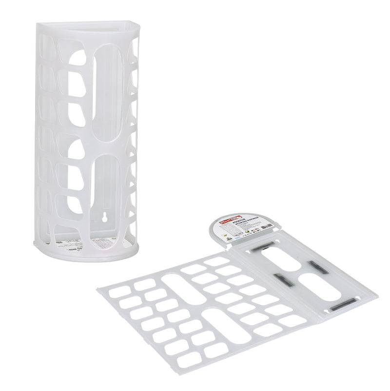 Plastic Bag Holder. Wall-Mounted Bag Dispenser with Adhesive. Bag Organizer.