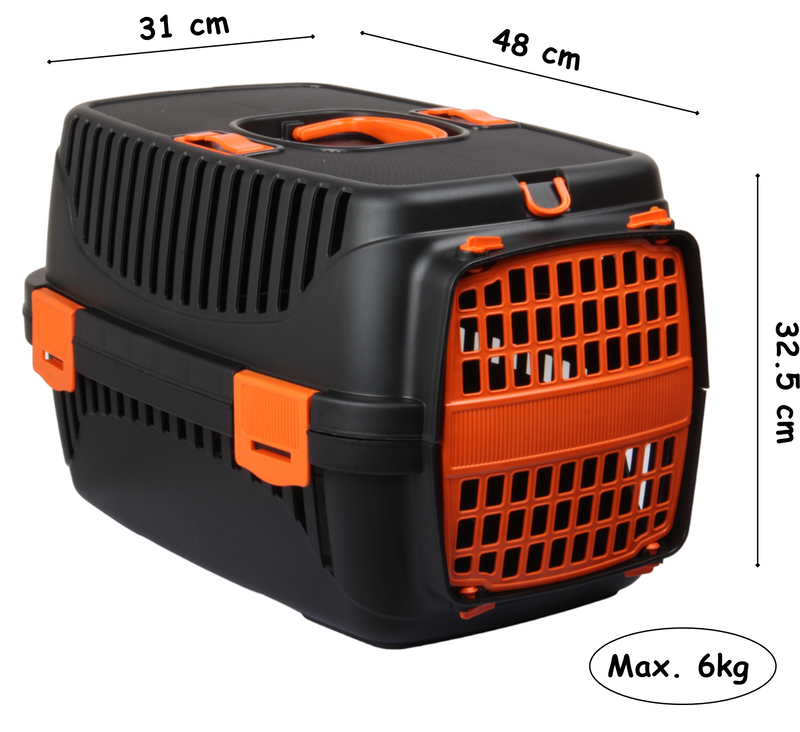 Small Pet Carrier. (Black & Orange)