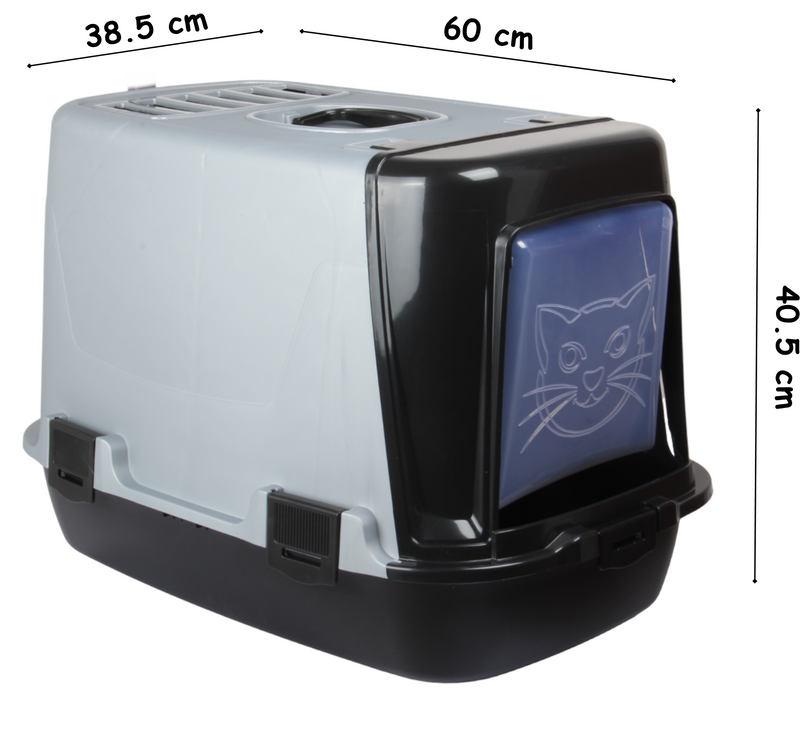 Pet Hooded Litter Tray Box with Scoop. Carbon Filter Litter Box.