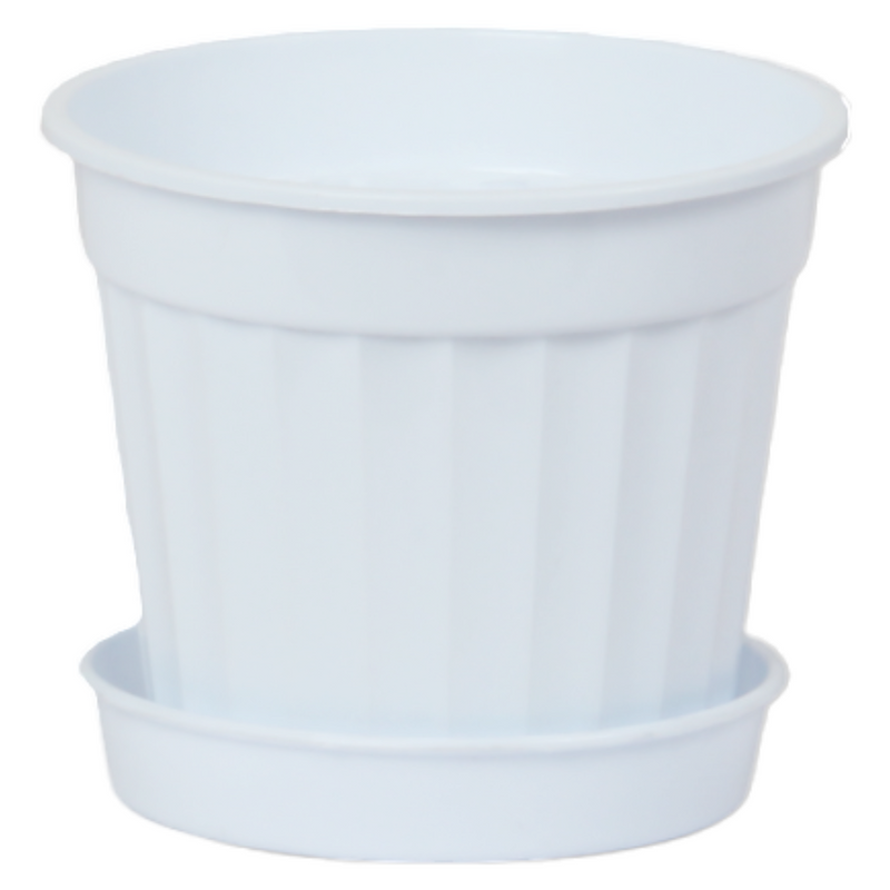 Small Round Flower Plant Pot and Saucer. Garden Planters. (1.7L)