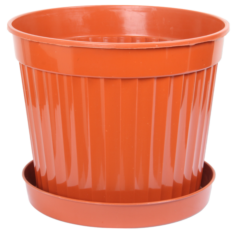Large Round Flower Plant Pot and Saucer. Garden Planters. (18 L)