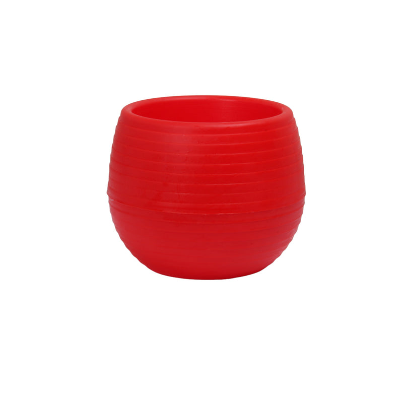 Mini Round Flower Pot. Succulent, Cactus Flower Planter. Desktop Pot. (Red)