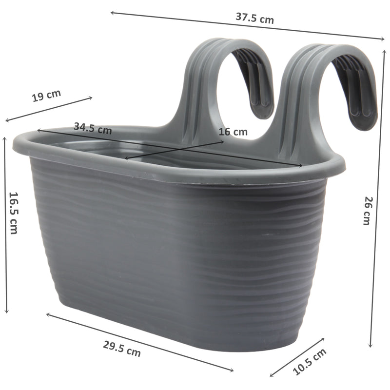 Hanging Balcony Flower Pots. (6.3L)
