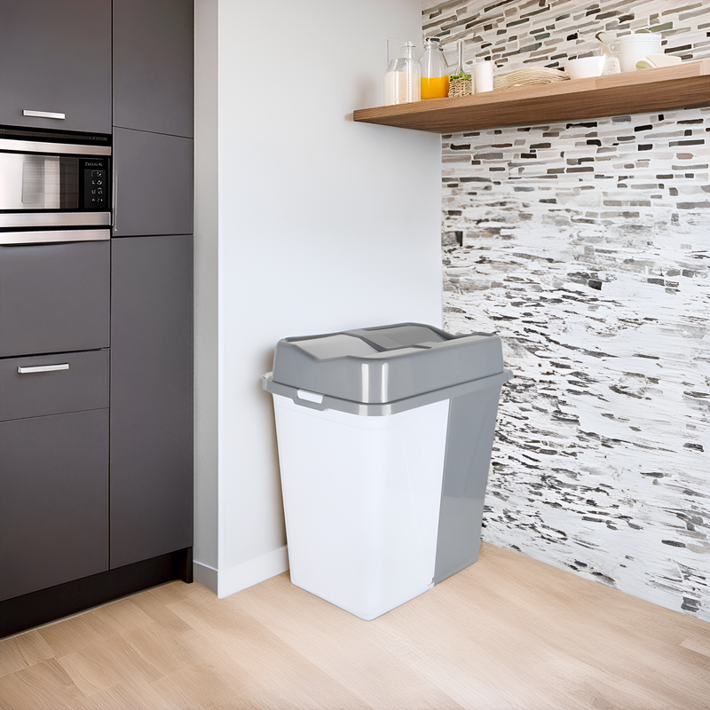 Dual Compartment Rubbish Waste Bin - 100L
