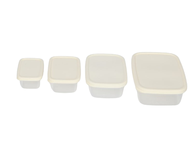 4pcs Food Storage Box Set with Airtight Lids. Lunch Boxes. Microwave Safe.