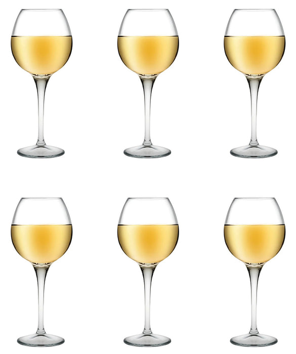 White Wine Glasses. Stemware Wine Goblets. (Pack of 6) (355 cc/ml).