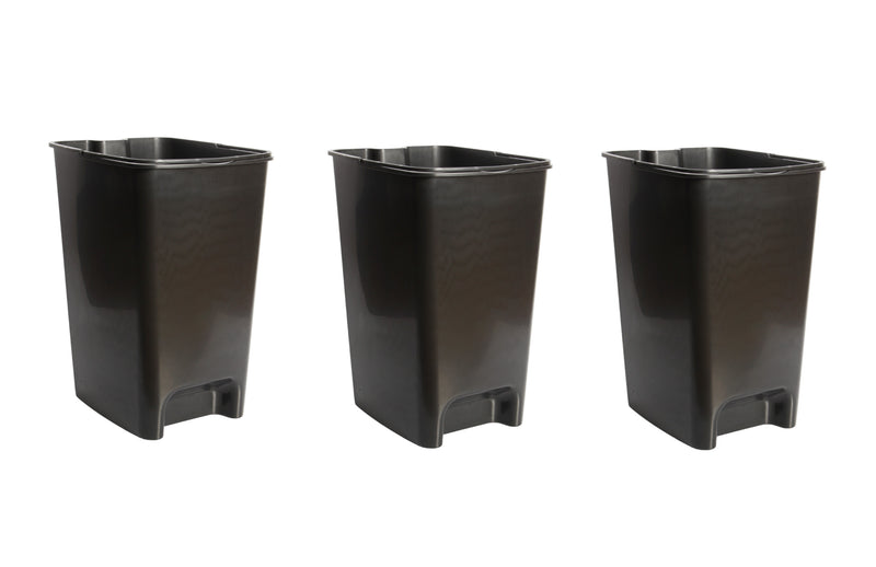 3x Black Buckets with Handle. (40L)