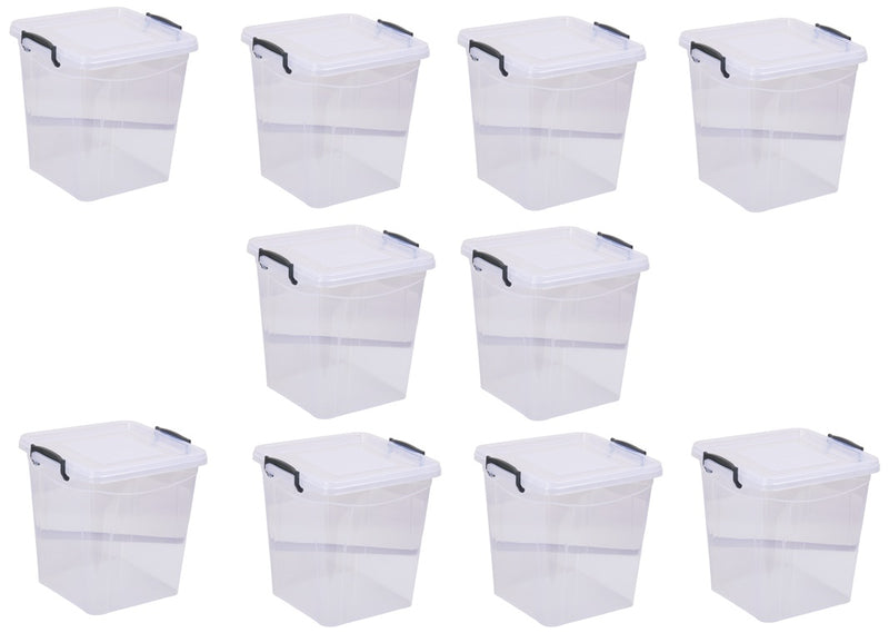 11L Food Storage Box with Lid. Clear Plastic Pantry Container.