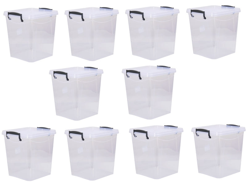 15L Food Storage Box with Lid. Clear Plastic Pantry Container.