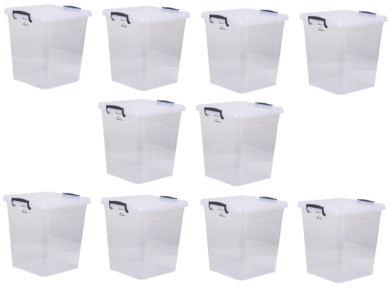 8L Food Storage Box with Lid. Clear Plastic Pantry Container.