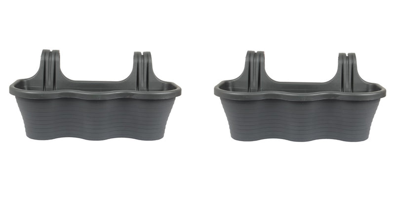 2x Hanging Balcony Flower Pots. (10L)