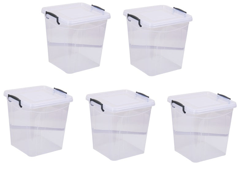 11L Food Storage Box with Lid. Clear Plastic Pantry Container.