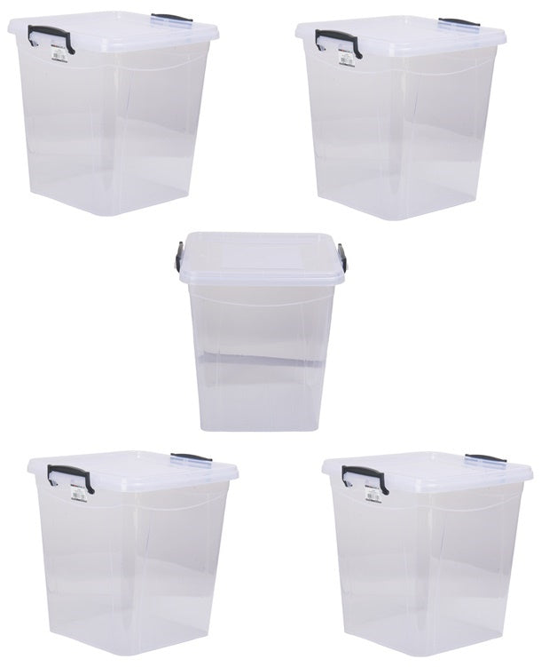8L Food Storage Box with Lid. Clear Plastic Pantry Container.