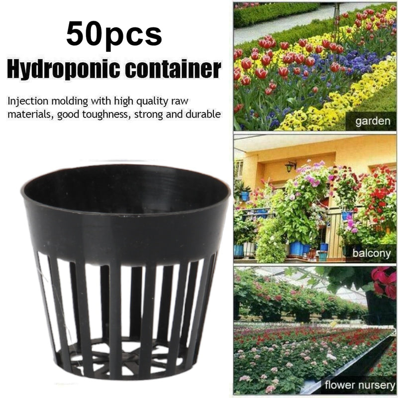 50pcs Net Cup Pots. 2 inch (5cm) Hydroponic Planting Mesh Pot Net. Heavy Duty.