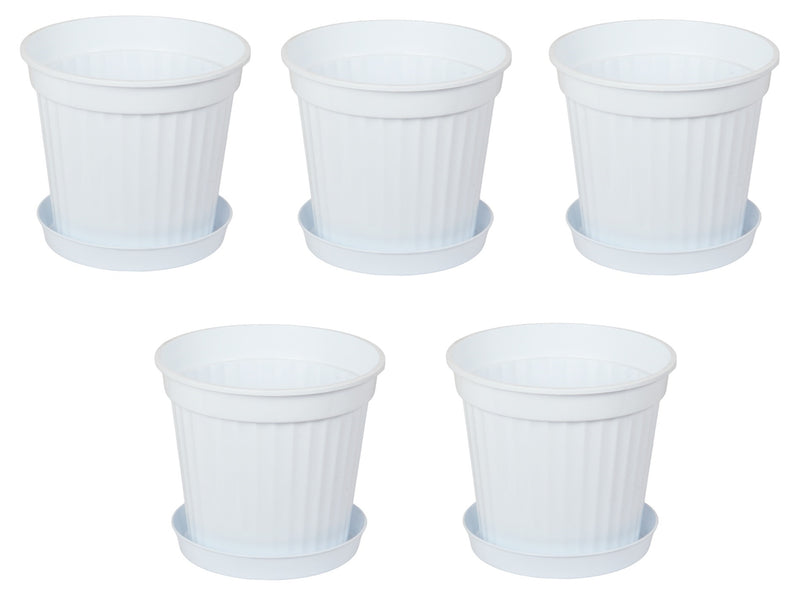 Round Flower Plant Pot and Saucer. Garden Planters. (3 L)