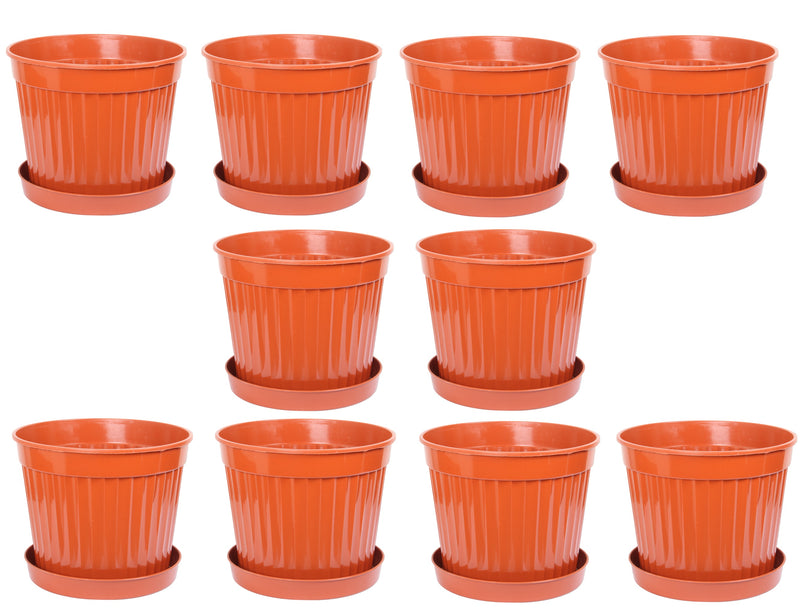 Large Round Flower Plant Pot and Saucer. Garden Planters. (13 L)