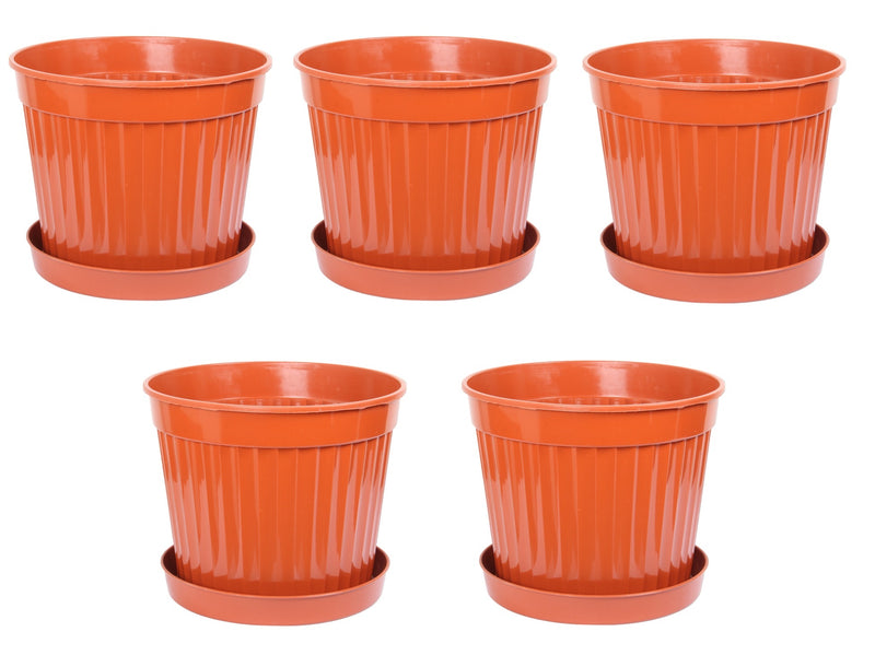 Large Round Flower Plant Pot and Saucer. Garden Planters. (13 L)