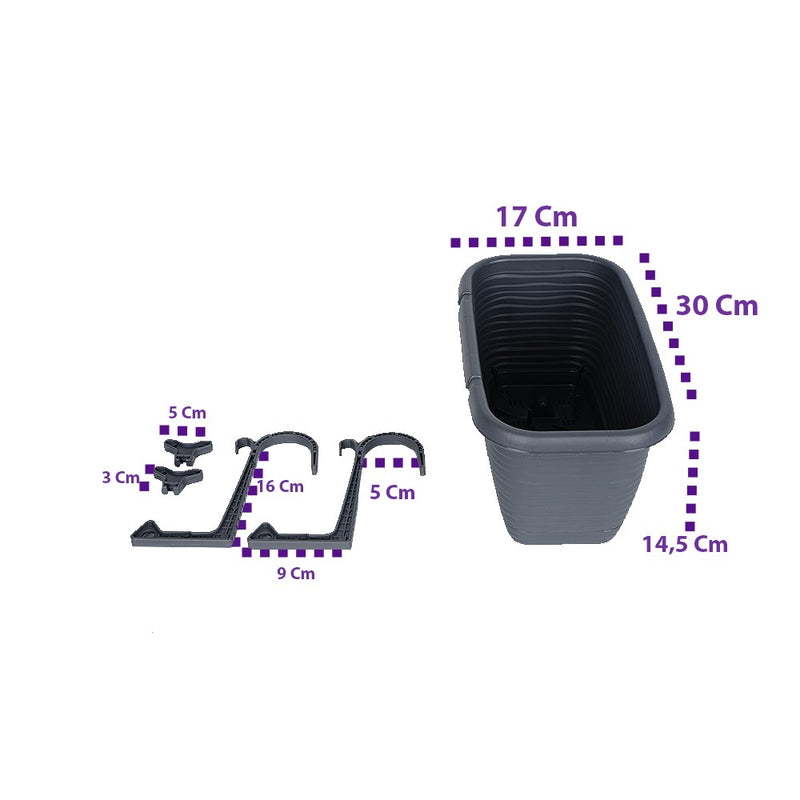 Hanging Balcony Flower Pots. (4.8L)